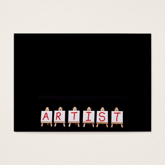 6つのイーゼルの黒に対するアーティストの言葉 (正面)