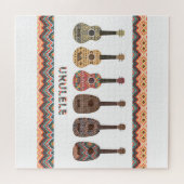 6つのウクレレ模様 ジグソーパズル (横)