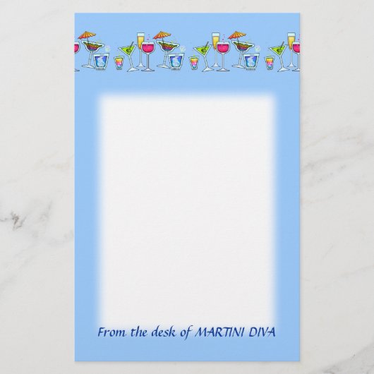6つのカクテルグラスの文房具 便箋 (正面)