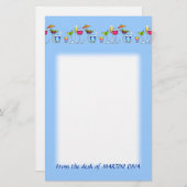 6つのカクテルグラスの文房具 便箋 (正面/裏面)