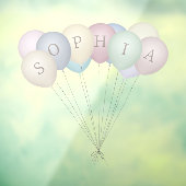 6つのカスタムレター ヴィンテージ パステル & セピア風気球 ウィンドウサイン (シート3)