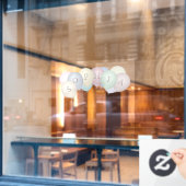 6つのカスタムレター ヴィンテージ パステル & セピア風船 ウィンドウサイン (カフェ窓)