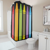 6つのカラフルクレヨン シャワーカーテン (インサイチュ)