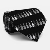 6つのギターのシルエットが付いているギターの石 ネクタイ (ロール)
