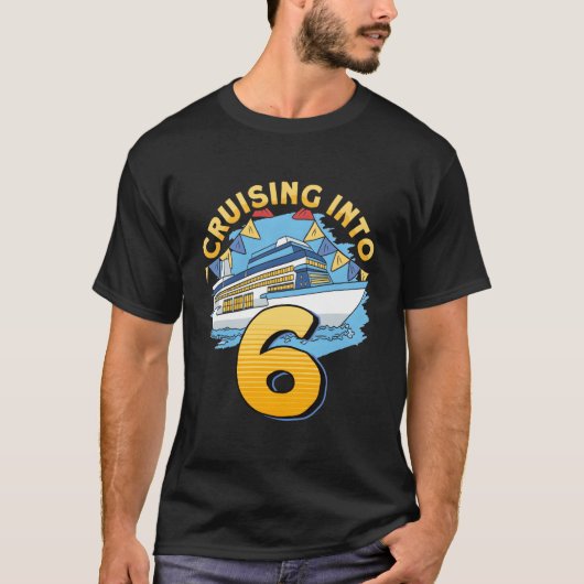 6つのクルーズへのクルージングボートの旅 Tシャツ (正面)