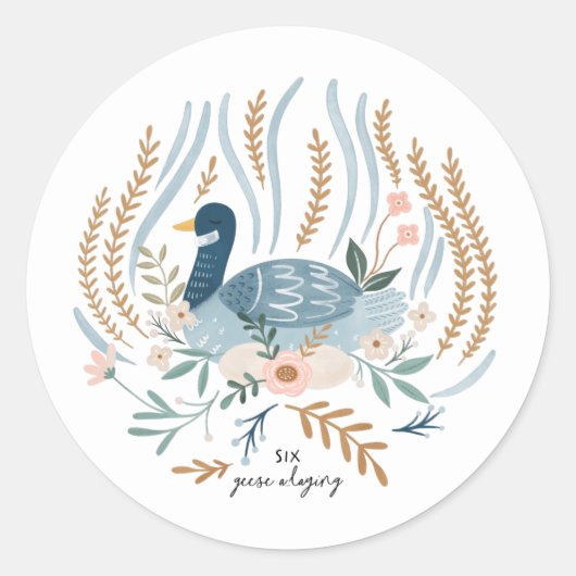 6つのゲーゼの12日のクリスマスフォーク ラウンドシール (正面)