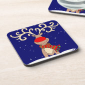 6つのコースターのクリスマス赤鼻のトナカイ コースター (左側)