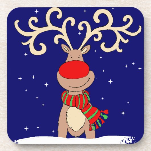 6つのコースターのクリスマス赤鼻のトナカイ コースター (正面)