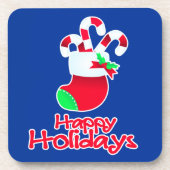 6つのコースターのブーツセットのクリスマスのキャンディ・ケーン コースター (正面)