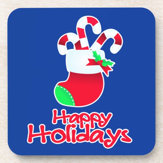 6つのコースターのブーツセットのクリスマスのキャンディ・ケーン コースター (正面)