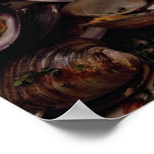 6つのシーフードプラッタ任意の食べ物の恋人 ポスター (角)