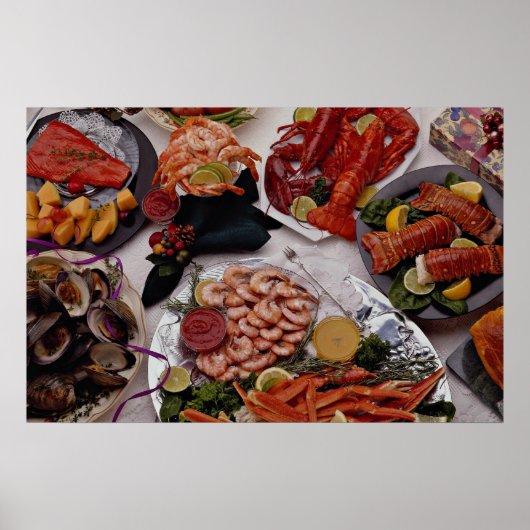 6つのシーフードプラッタ任意の食べ物の恋人 ポスター (正面)