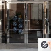 6つのジャングルの熱帯ダークブルー葉セット ウィンドウサイン (オフィスドア)