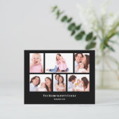 6つのセクション カスタム フォト ブラック フレーム ポストカード (スタンド正面)