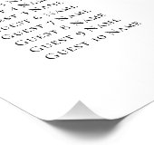 6つのテーブルを持つエレガントな結婚式のシーティングチャート ポスター (コーナー)