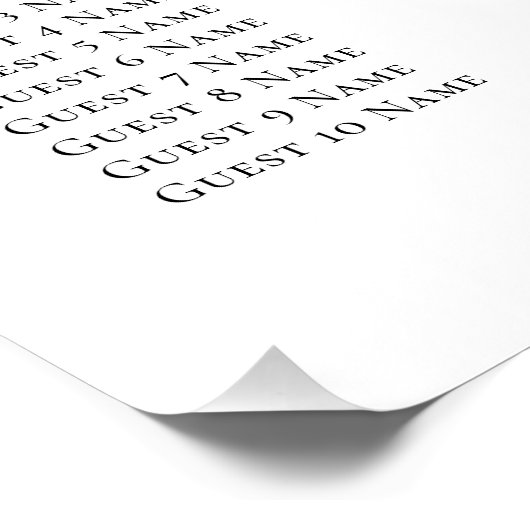 6つのテーブルを持つエレガントな結婚式のシーティングチャート ポスター (コーナー)