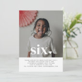 6つのハートフォトファースト誕生日招待状 招待状 (スタンド正面)
