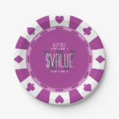 6つのパーソナライズされたクラシックトランプのポーカーチップ ペーパープレート (正面)