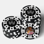 6つのパーソナライズされたクラシックトランプのポーカーチップ ポーカーチップ (積み重ね)