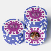 6つのパーソナライズされたクラシックトランプのポーカーチップ ポーカーチップ (積み重ね)