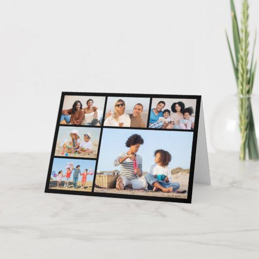 6つのフォトコラージュの挨拶を作成する カード (正面)