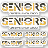 6つのブラック&イエローの2色センサーのセットをスライス シール (正面)