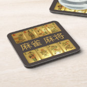 6つのプラスチックコースター-麻雀麻将の花及び季節 コースター (左側)