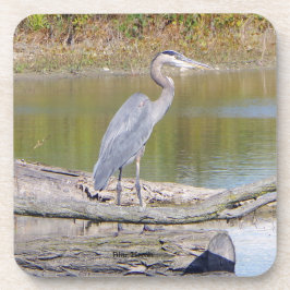 6つのプラスチック製コースターのブルーヘロンセット コースター