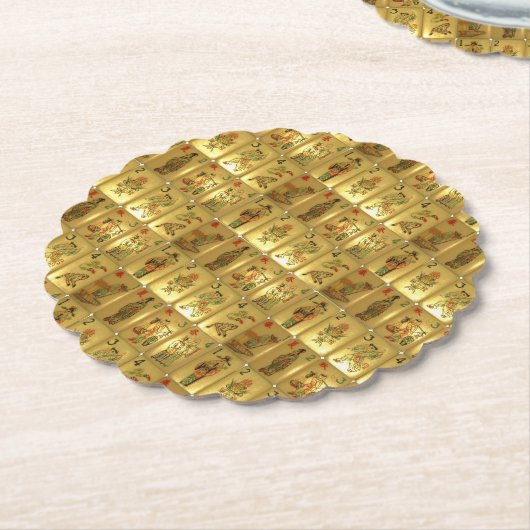 6つのペーパーコースター-数々のタイルを張られた花及び季節 ペーパーコースター (アングル)