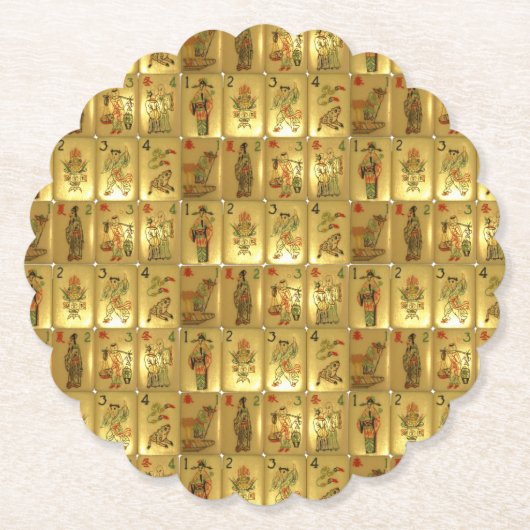 6つのペーパーコースター-数々のタイルを張られた花及び季節 ペーパーコースター (正面)