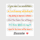 6つのマインドセット名言ステッカー | やる気と感動 シール (シート)