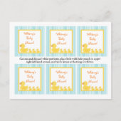 6つのメッセージカードのゴム製ダッキーの泡 インビテーションポストカード (正面)