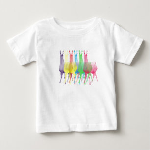 6つのラマ6色のベビーのワイシャツ ベビーTシャツ