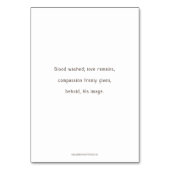 6つのヴェロニカのワイプの顔、祈りの言葉カードを配置して下さい テーブルナンバー (裏面)