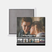 6つの写真がMoviesボタンのようにコラージュ マグネット (正面/裏面)