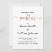 6つの写真コラージムービフレームバラ金ゴールドグリッター 招待状 (裏面)