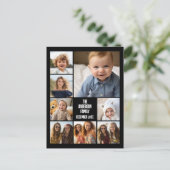 6つの写真テンプレートと2行の文字 – 黒 ポストカード (スタンド正面)