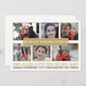 6つの写真FROHE WEIHNACHTENの写真のコラージュ シーズンカード (正面/裏面)