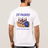 6つの包装業者のボーリングをするワイシャツの白 Tシャツ (裏面)