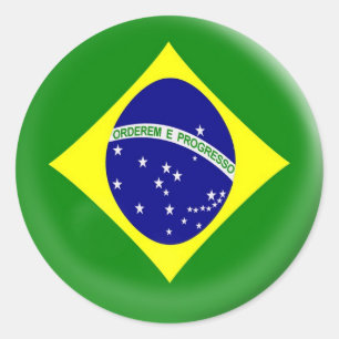 6つの大きいステッカーのブラジルのブラジル人の旗 ラウンドシール