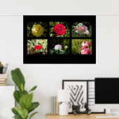 6つの小さいばら色の写真 ポスター (ホームオフィス)