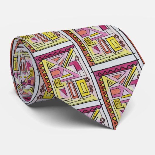 6つの幾何学的パタモダンーンを調整 ネクタイ (ロール)