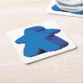 6つの正方形のコースターのピクセルMeeple 8ビットセット スクエアペーパーコースター (アングル)