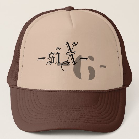 6つの汚れた擬似の帽子 キャップ (正面)