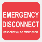 6つの緊急遮断器ラベルのシート スクエアシール (正面)