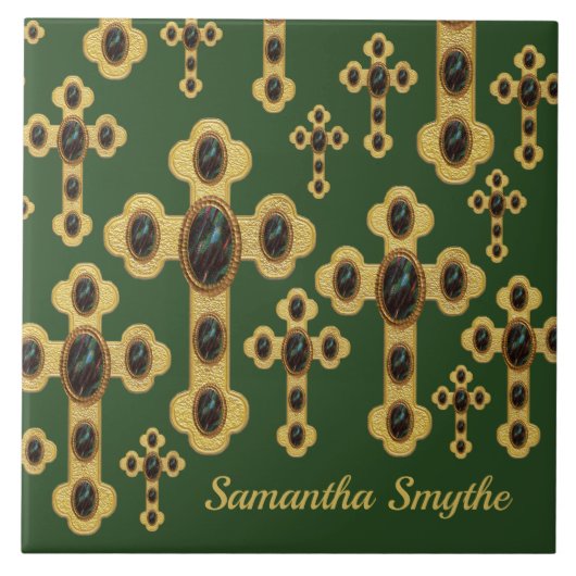 6つの血石を持つフェイク出芽クロス –  タイル (正面)