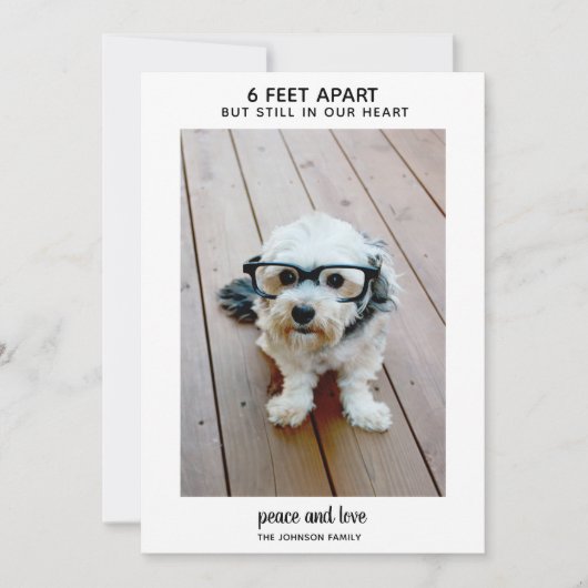 6つの足を離れても私のハートに – 1写真の平和 シーズンカード (正面)