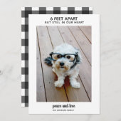6つの足を離れても私のハートに – 1写真の平和 シーズンカード (正面/裏面)