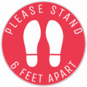 6つの足を離れて安全フロアサークル シール (正面)