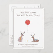 6つの足アパートかわいいおもしろい鹿検疫クリスマス シーズンポストカード (正面/裏面)